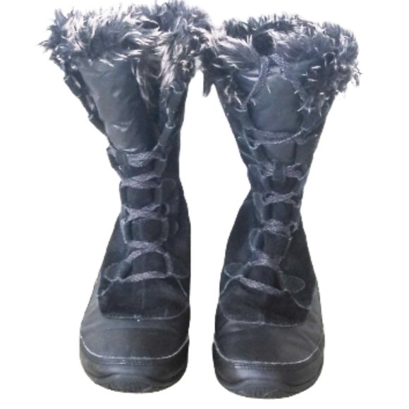 The North Face black suede type winter boots size 10 - Picture 3 of 10